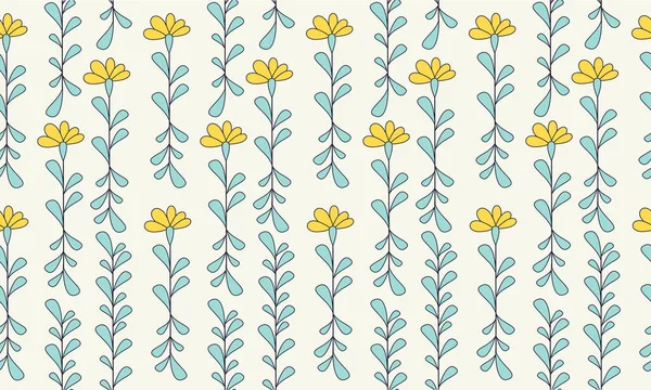 Seamless Yellow Leaf Flowers Pattern — Stock Vector