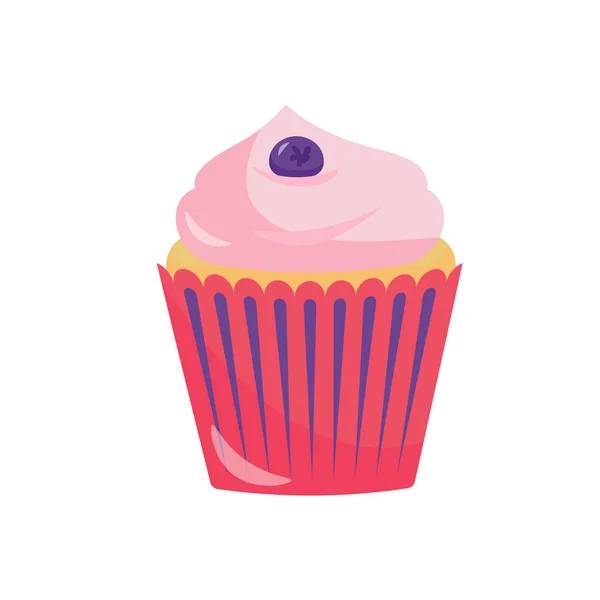 Cupcake Couleur Vacances Aux Myrtilles — Image vectorielle