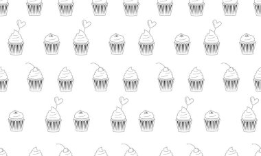 Kusursuz yemek kalıpları. Siyah beyaz kapkekler. 