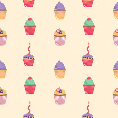 Sarı arka planda kusursuz tatil keki deseni