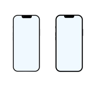 Gerçekçi akıllı telefon seti. Akıllı telefon maketi. Ön tarafta telefon modeli.. 