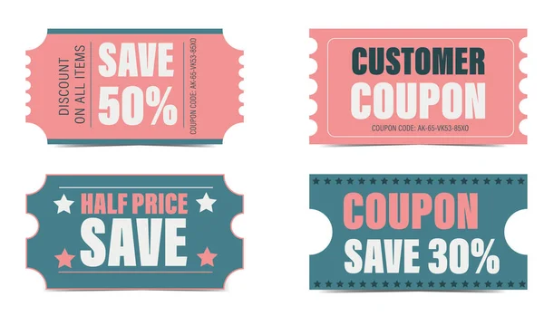 Set Coupons Discount — ストックベクタ