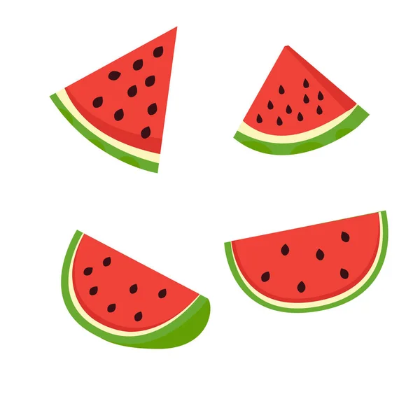 Set Different Watermelon Slices — ストックベクタ