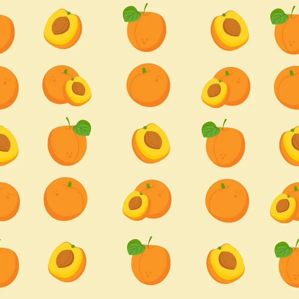 Seamless Apricot Patterns Fruits — 스톡 벡터