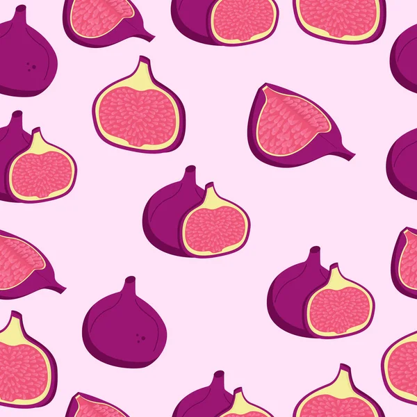 Seamless Fig Patterns Fruit — 스톡 벡터
