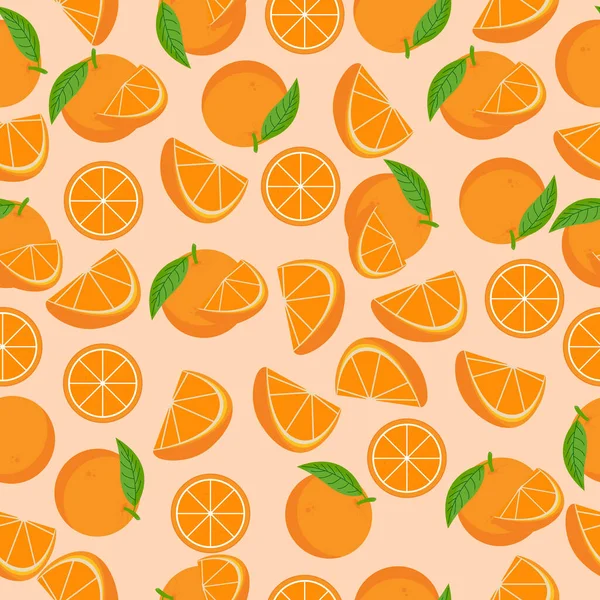 Seamless Orange Patterns Fruit — Stock Vector