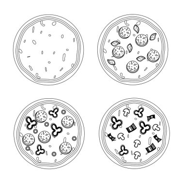 Siyah-beyaz çizgili pizza. Fast Food