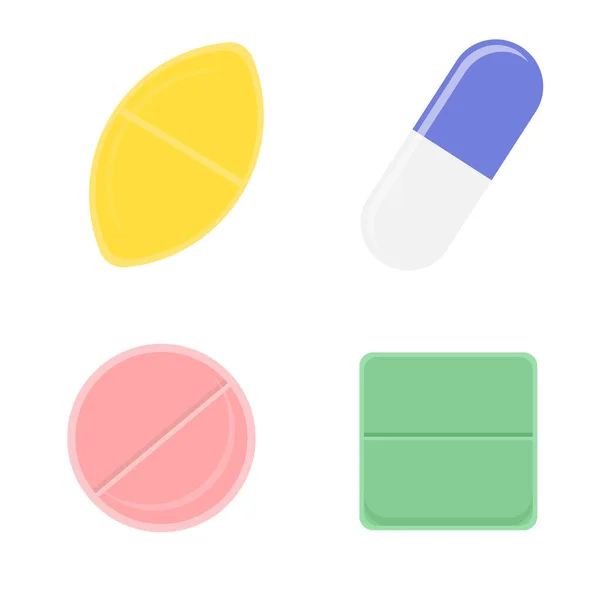 Set Van Verschillende Platte Geïsoleerde Tabletten Vectorillustratie — Stockvector