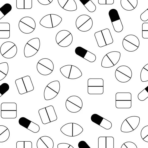 Seamless Pattern Different Pill Shapes — Stockvektor