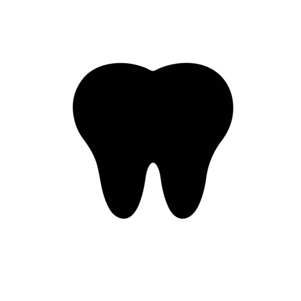 Silhouette Vector Flat Illustration Tooth — 스톡 벡터