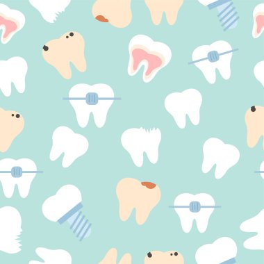 Dişleri düzgün, sağlıklı ve hastalıklı.