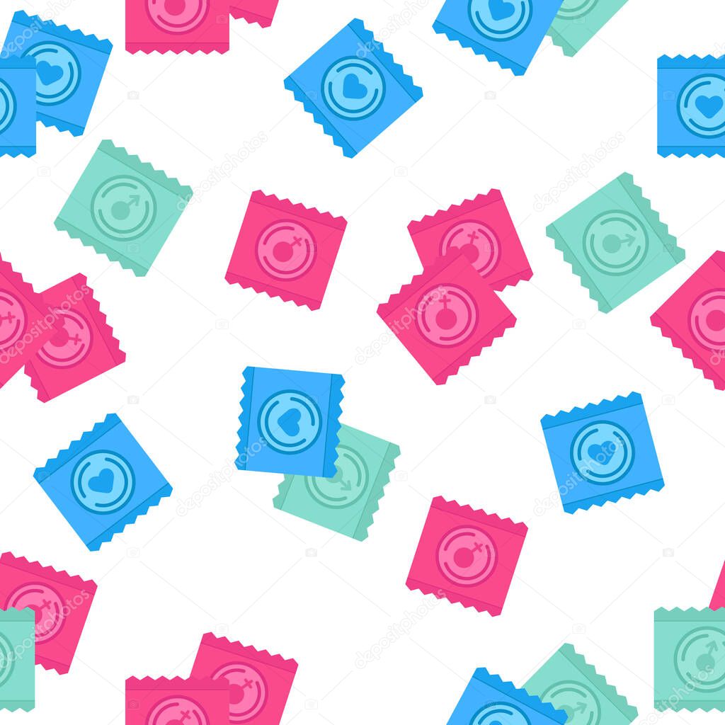 Seamless pattern paired condom package