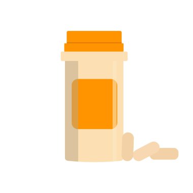 Kapsüllü uzun bir şişe. Vektör düz resimleme