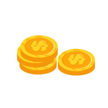 Bir avuç dolusu altın para. Vektör düz resimleme