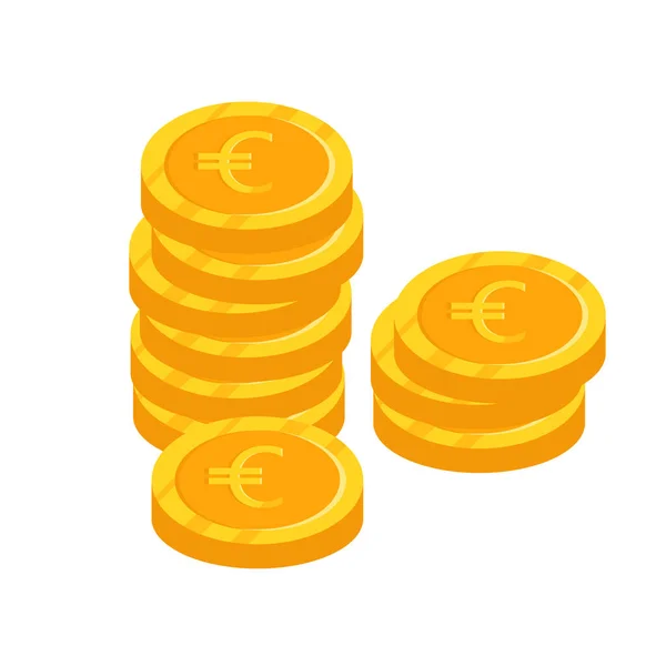 Arany Euro Maréknyi Érme Vektorlapos Illusztráció — Stock Vector