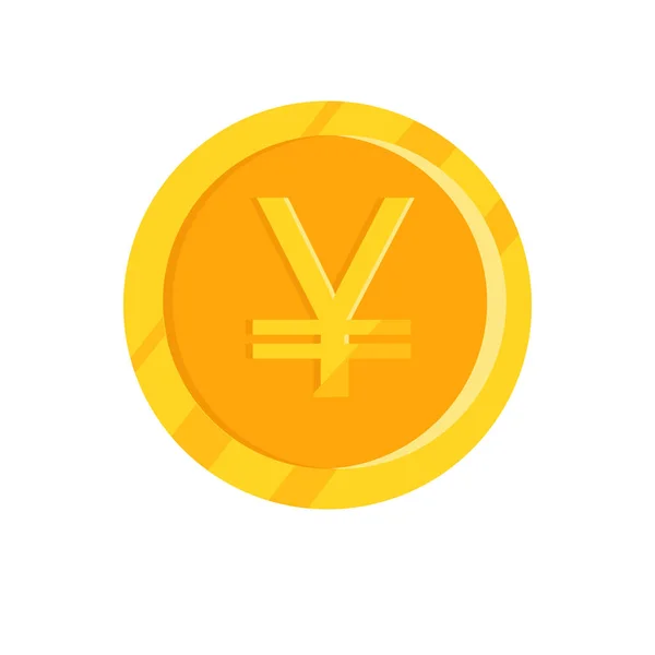 Gold Yen Coin Vector Flat Illustration — Stock Vector