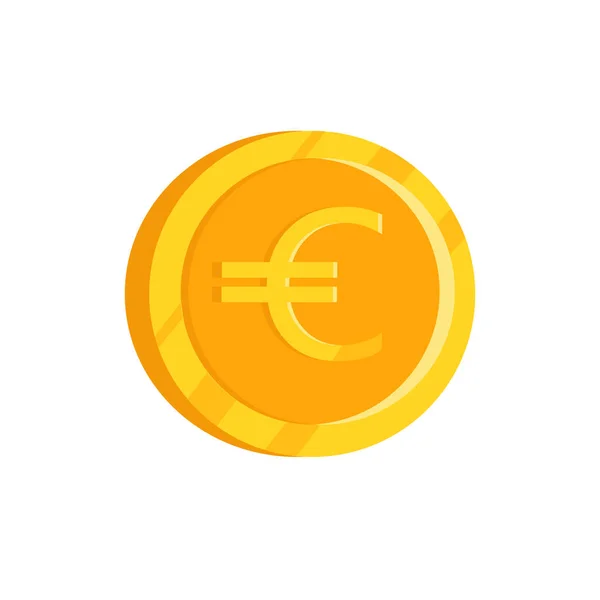 Moneda Única Oro Euros Ilustración Vectorial — Vector de stock