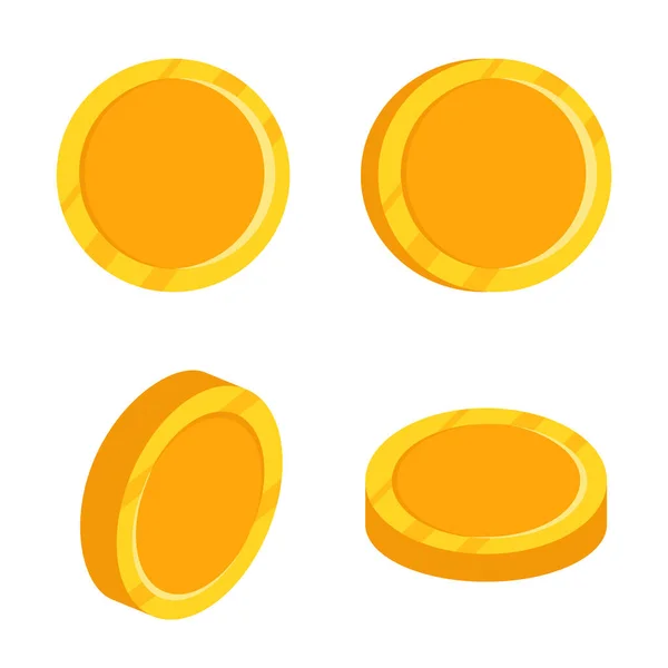 Набір Порожніх Золотих Монет Векторні Ілюстрації — стоковий вектор