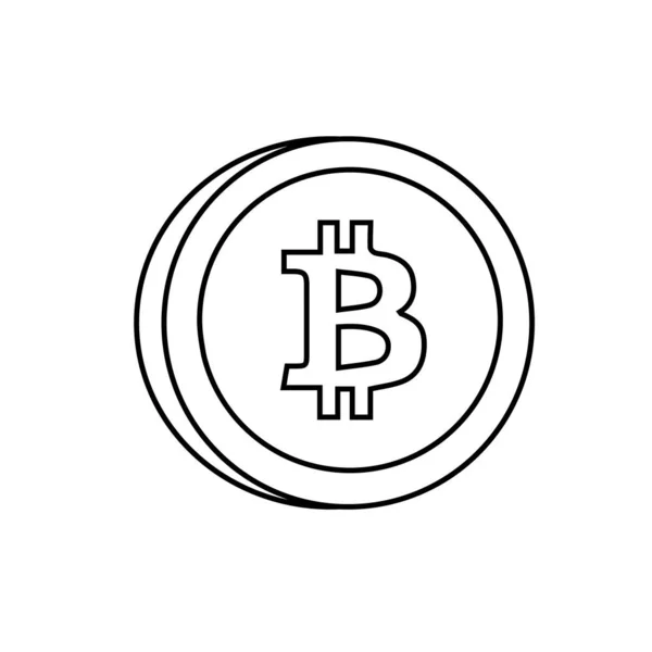 Bitcoin Pièce Isolée Dans Style Ligne Illustration Vectorielle — Image vectorielle