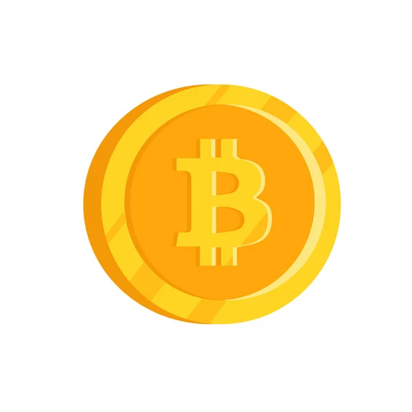 Arany Bitcoin Izolált Érme Vektorillusztráció — Stock Vector