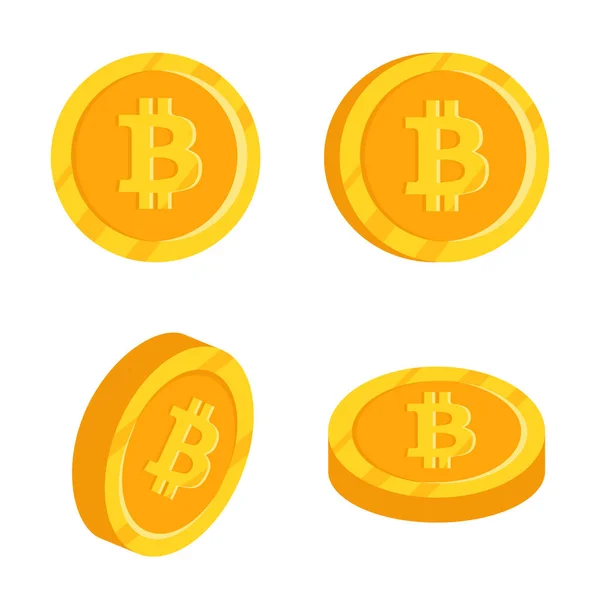 Bitcoin Isolé Symbole Pièce Illustration Vectorielle — Image vectorielle