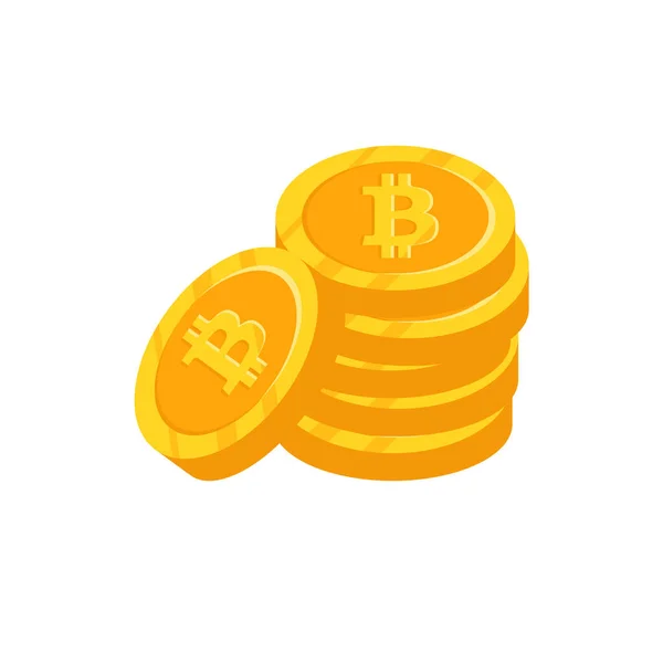 Bitcoin Isolé Pièce Poignée Icône Illustration Vectorielle — Image vectorielle