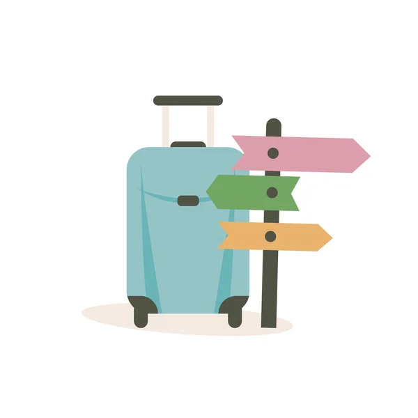 Koffer Mit Zeiger Reisegepäck Vektorillustration — Stockvektor