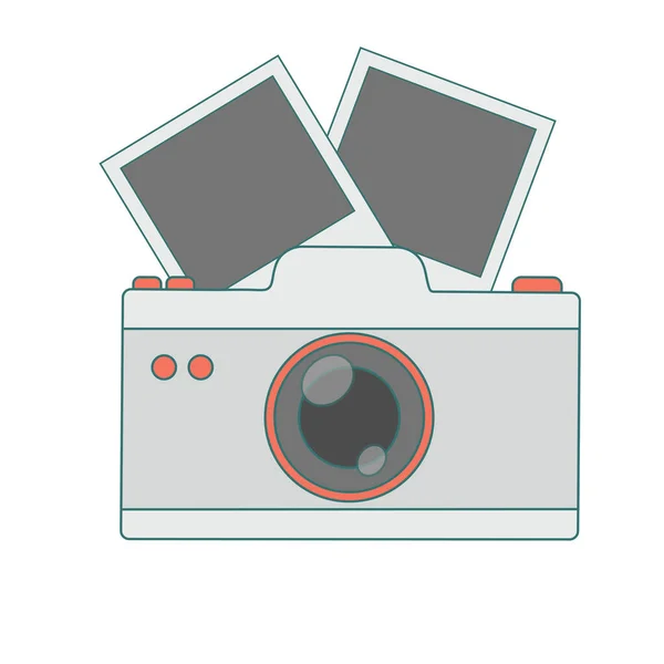 Камера Пустым Фото Плоская Векторная Иллюстрация Камеры Изолированный Белом Фоне — стоковый вектор