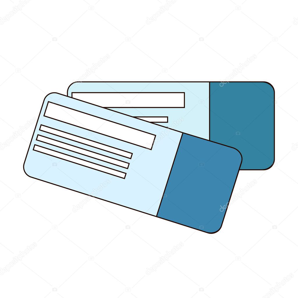 A pair of boarding passes for an airline flight. Vector illustration of the ticket