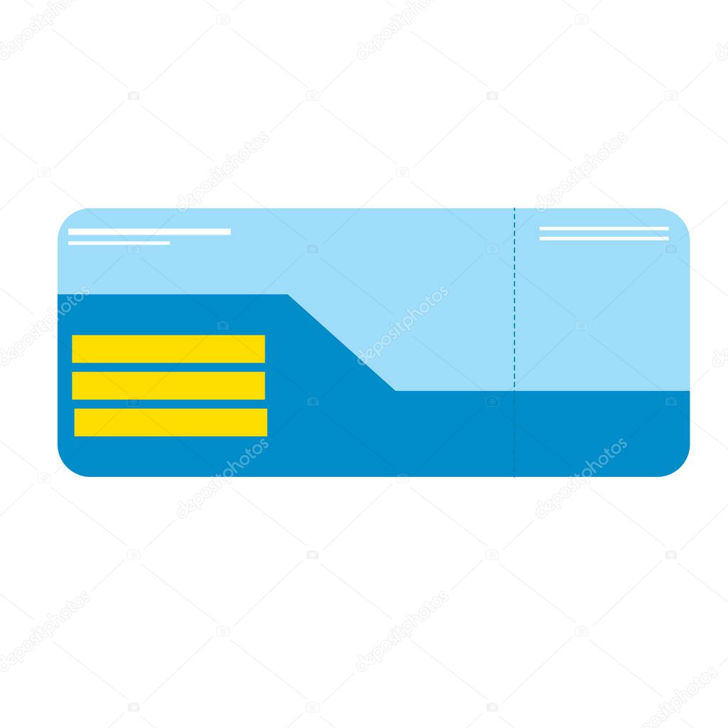 Boarding passes for air travel in blue. Vector illustration of the ticket