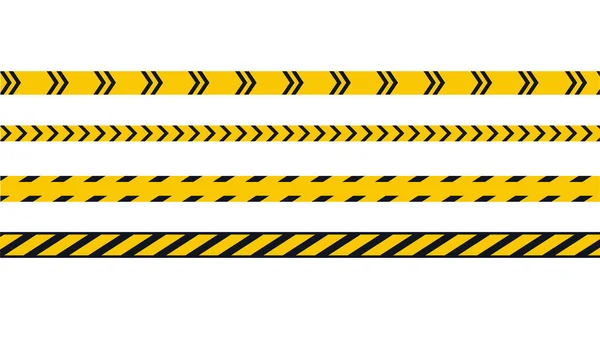 Set Warning Tape Construction Crime Fighting Vector Illustration White Background — Stock Vector