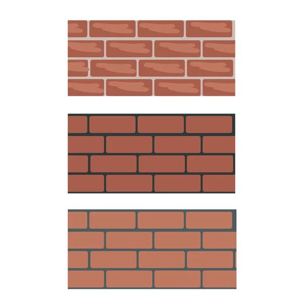 Ensemble Murs Briques Différentes Couleurs Illustration Vectorielle — Image vectorielle
