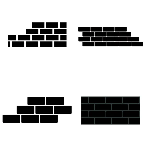 一套黑白相间的砖墙 矢量说明 — 图库矢量图片
