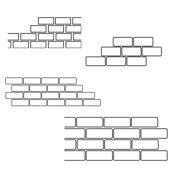 Набір Цегляних Стін Стилі Лінії Векторні Ілюстрації — стоковий вектор