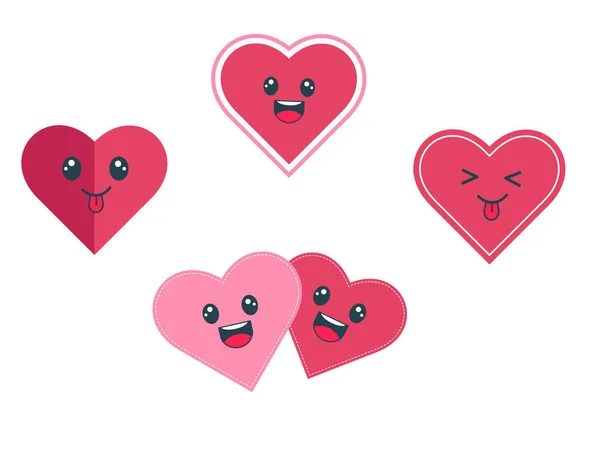 Flat design, made with love stamps. Heart, love, romance or Valentine\'s day. Vector illustration.