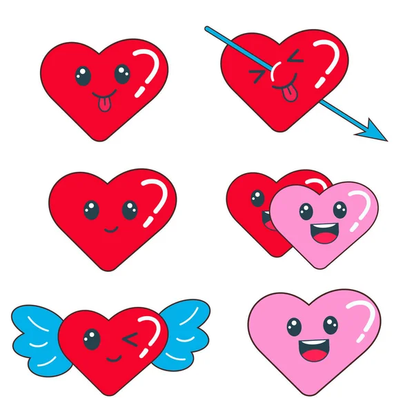 Diseño Plano Hecho Con Amor Corazón Amor Romance San Valentín — Vector de stock