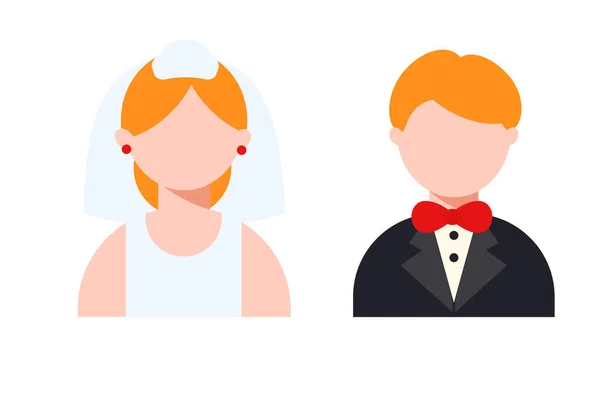 Redheaded Bride Groom Vector Illustration — Stock Vector