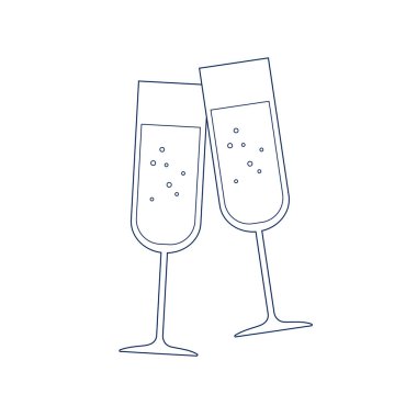 Doğrusal bir şekilde gözlük. Vektör illüstrasyonu