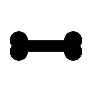 Beyaz arka planda Siluet Kemikli Köpek. Vektör illüstrasyonu