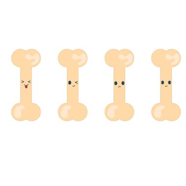 Kawaii köpek kemiği. Vektör illüstrasyonu