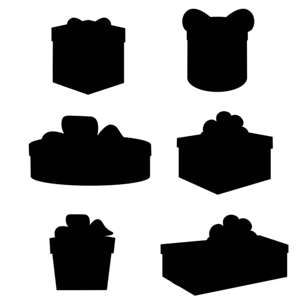 Set Different Holiday Gift Silhouettes Vector Illustration — 图库矢量图片