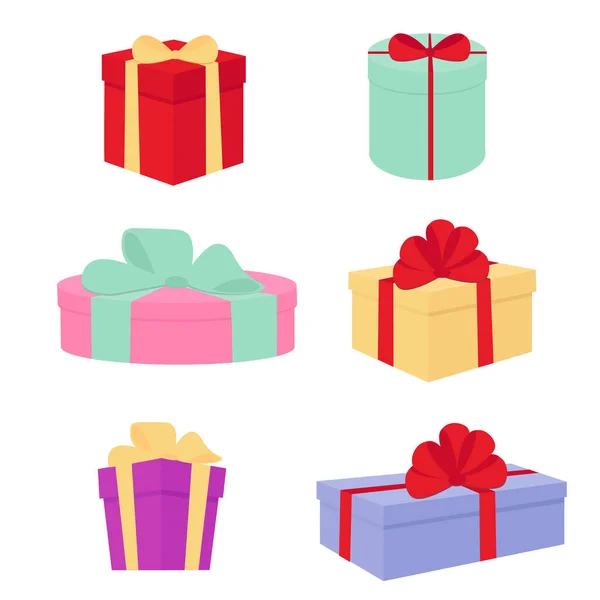 Set Different Holiday Gifts Vector Illustration — Wektor stockowy