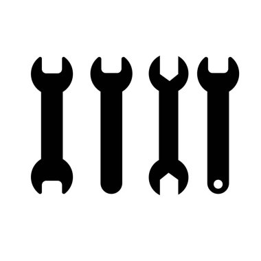 İngiliz anahtarı silueti. Vektör illüstrasyonu