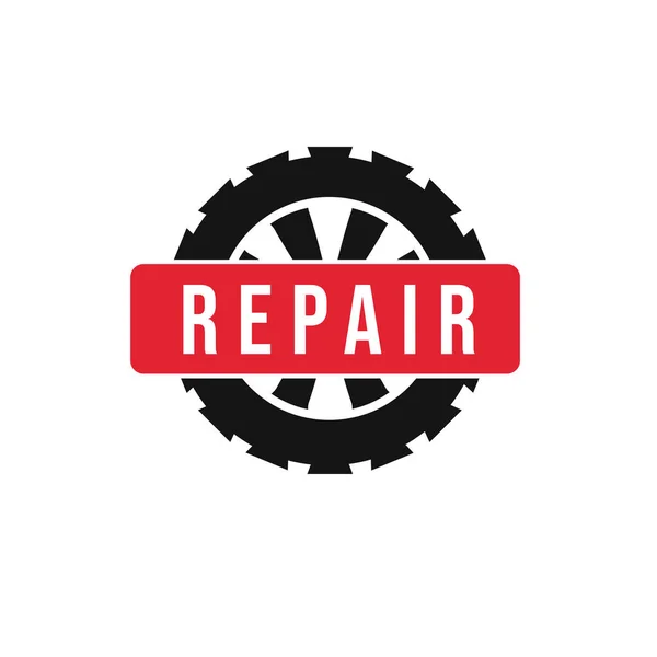 Repair Badge Wheels Vector Illustration — Vector de stock