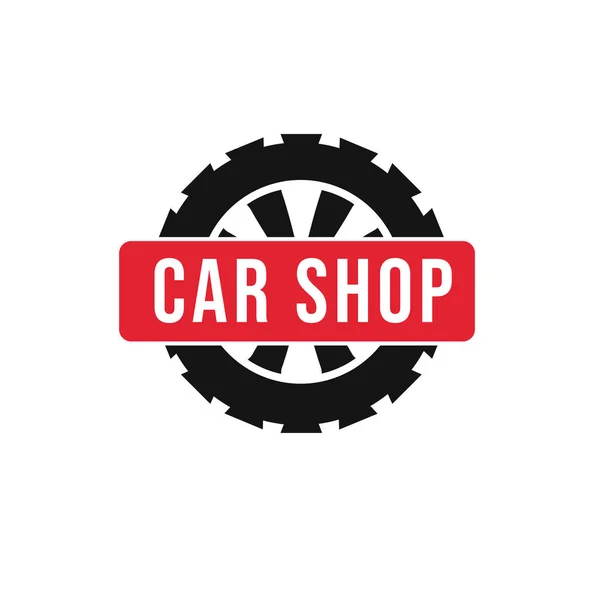 Car Shop Badge Wheels Vector Illustration — Vector de stock