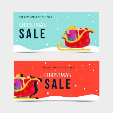 Christmas sale voucher, discount. Vector illustration
