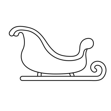 Santa Claus sleigh in line style. Vector illustration