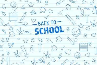 Background with school subjects. Back to School. Vector illustration