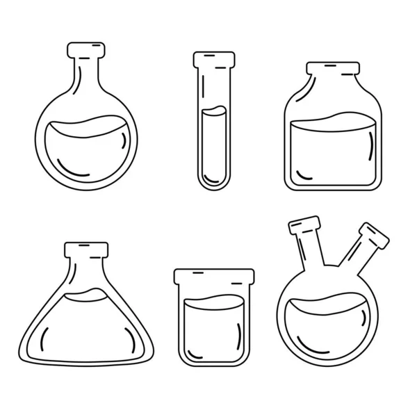 Line Style Lab Flask Symbol Vector Illustration — Image vectorielle
