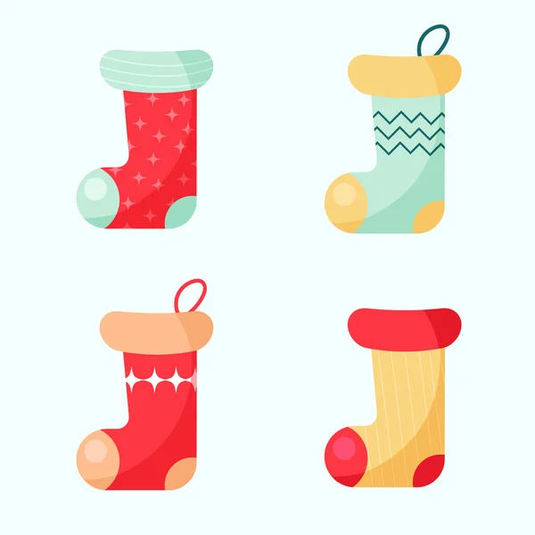 Christmas Gift Sock Vector Illustration — Stockový vektor